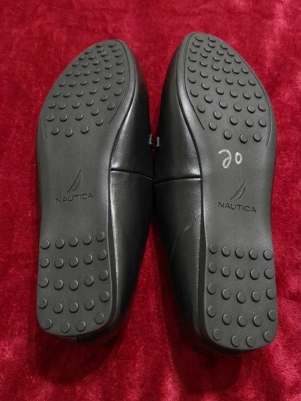 Nautica Black Faux Leather Loafers with Gold Chain Detail Size 11 - Picture 2 of 3